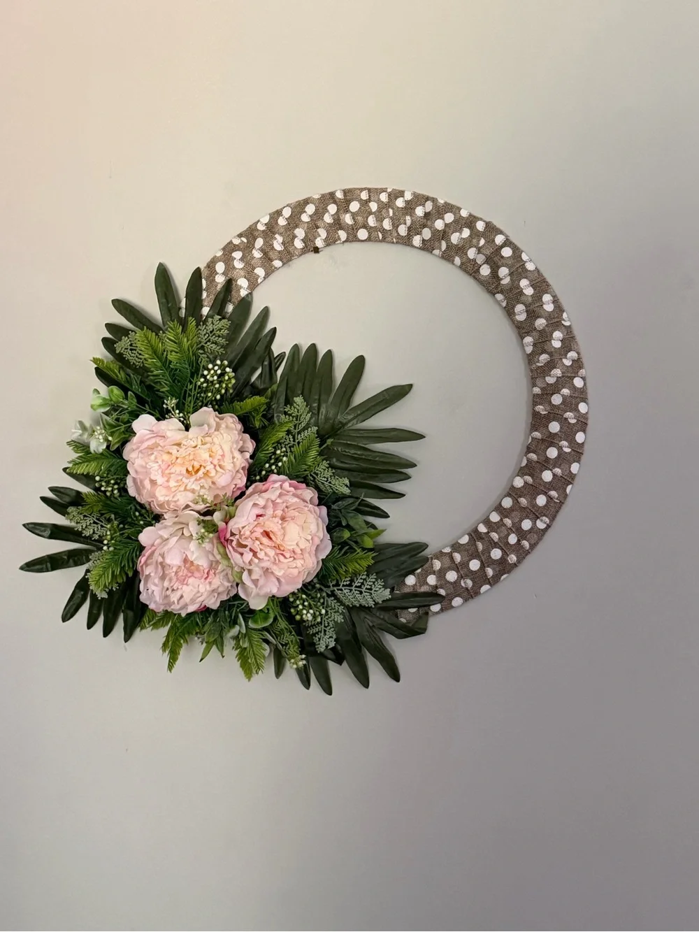 Large Wreath | Blush Pink Peony w/Green Foliage